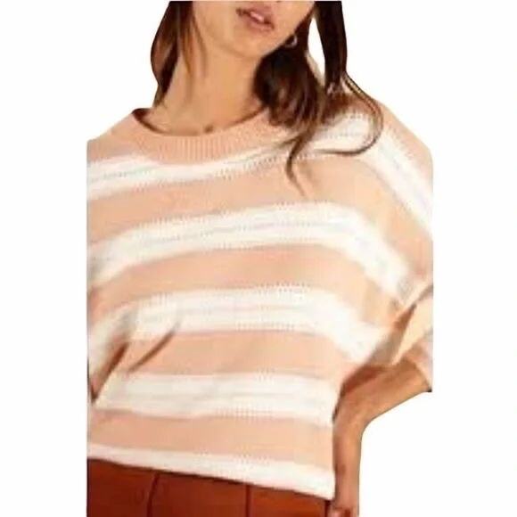 FRNCH Paris Nadiege Striped Boxy Sweater Size S/M New with Tags - Picture 2 of 8